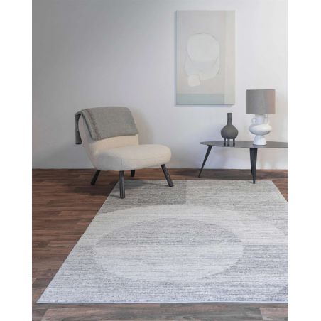 Tapis moderne art deco en polypropylène Junin nuances de gris Tapis moderne art deco en polypropylène Junin nuances de gris