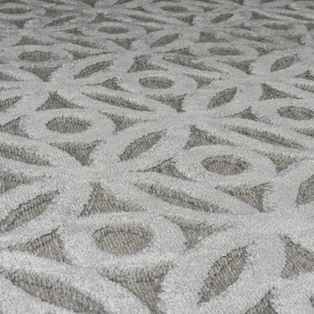 Tapis de salon en laine et viscose Clarissa Gris Argent Silver detail Tapis de salon en laine et viscose Clarissa Gris Argent Silver detail