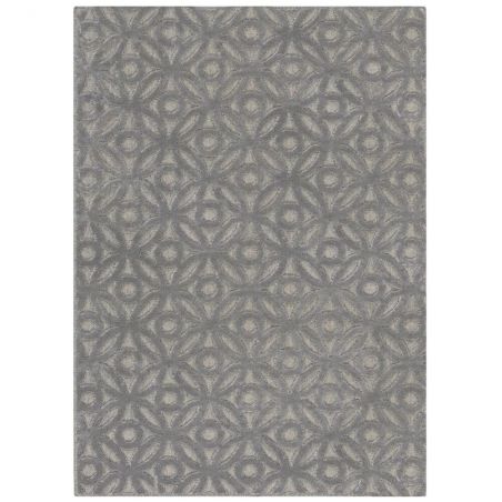 Tapis de salon en laine et viscose Clarissa Gris Argent rectangle Tapis de salon en laine et viscose Clarissa Gris Argent rectangle