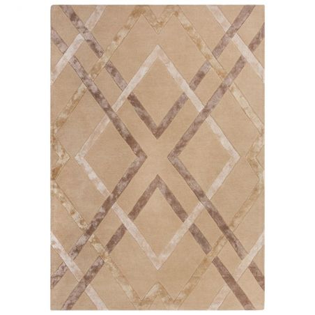 Tapis de chambre en laine et viscose beige Architect Trellis Tapis de chambre en laine et viscose beige Architect Trellis
