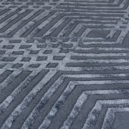 Tapis de bureau en laine et viscose bleu petrol Architect Diamonds Tapis de bureau en laine et viscose bleu petrol Architect Diamonds