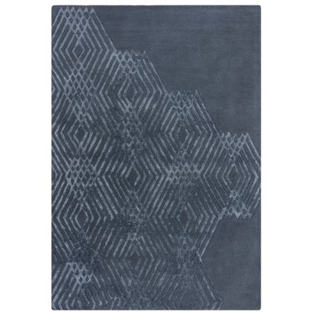 Tapis de chambre en laine et viscose bleu petrol Architect Diamonds Tapis de chambre en laine et viscose bleu petrol Architect Diamonds