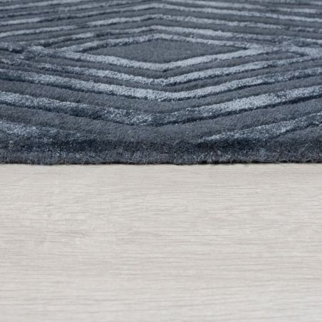 Tapis salon en laine et viscose bleu petrol Architect Diamonds Tapis salon en laine et viscose bleu petrol Architect Diamonds