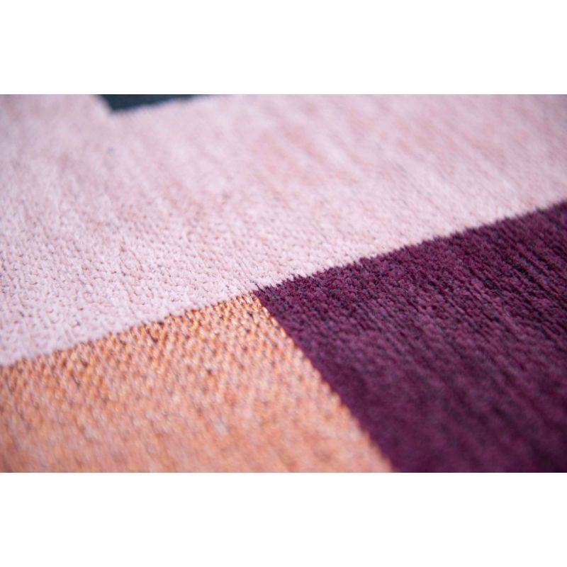 Tapis de salle à manger style art deco en polyester Module rose Rohe