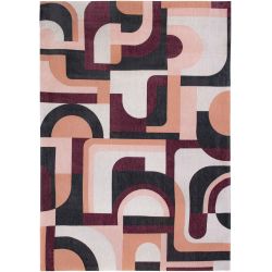 Tapis de salle à manger style art deco en polyester Module rose Rohe