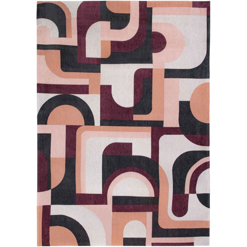 Tapis de salle à manger style art deco en polyester Module rose rohe - Louis de Poortere