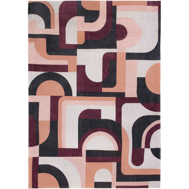 Tapis de salle à manger style art deco en polyester Module rose Rohe