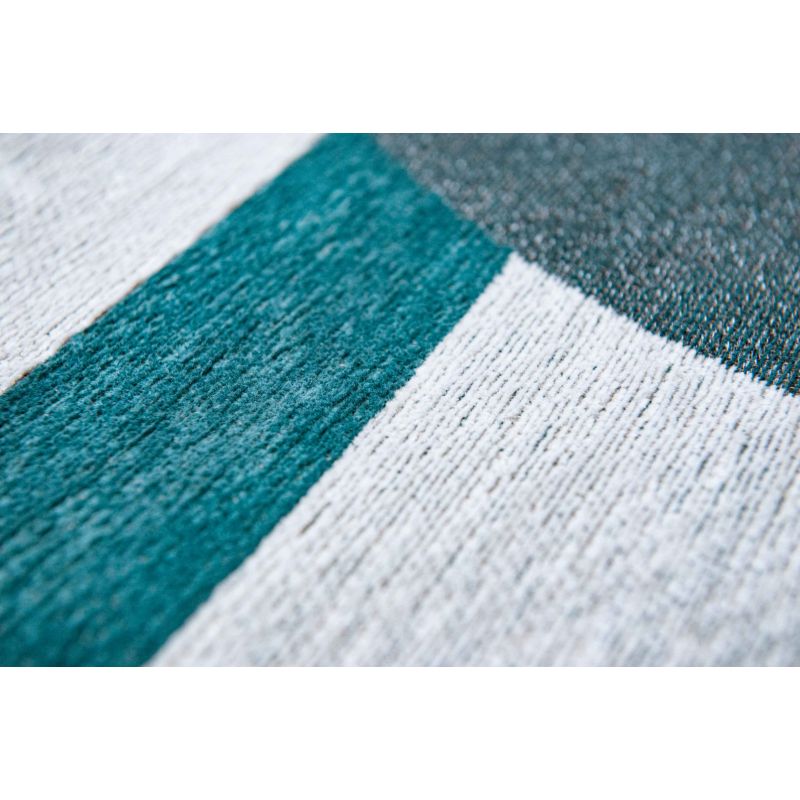 Tapis de salle à manger style art deco en polyester Module vert morris