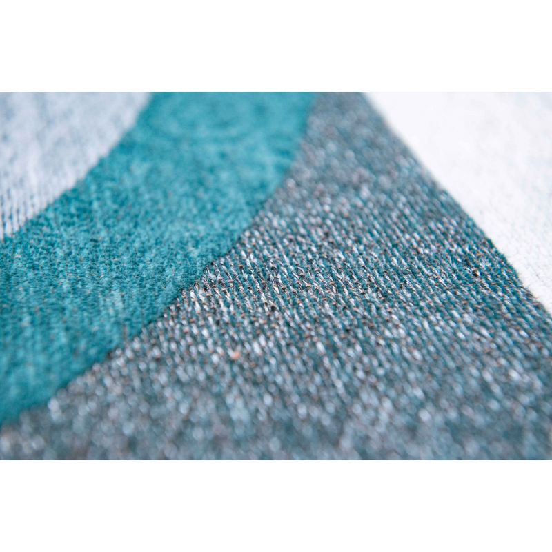 Tapis de salle à manger style art deco en polyester Module vert morris