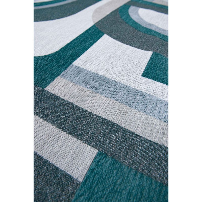 Tapis de salle à manger style art deco en polyester Module vert morris