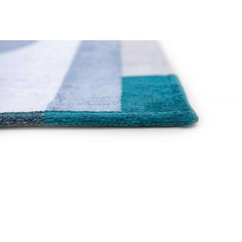 Tapis de salle à manger style art deco en polyester Module vert morris