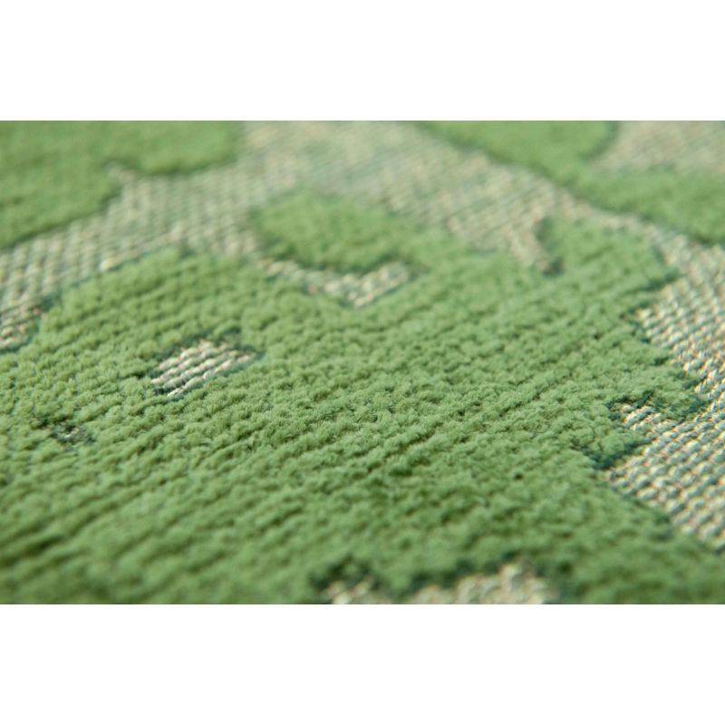 Tapis de salon moderne en polyester Baobab vert Perrier