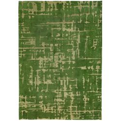 Tapis de salon moderne en polyester Baobab vert Perrier