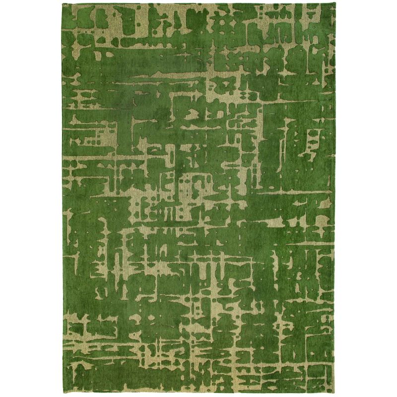 Tapis de salon moderne en polyester Baobab vert Perrier