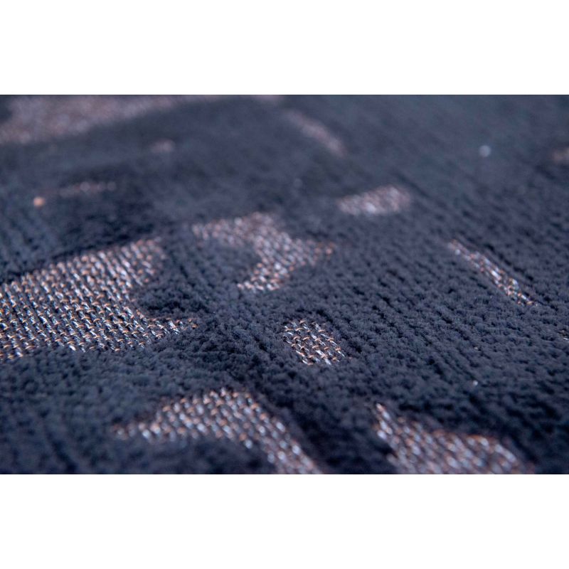 Tapis de salon moderne en polyester Baobab noir et gris anthracite
