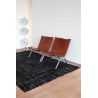 Tapis de salon moderne en polyester Baobab noir et gris anthracite