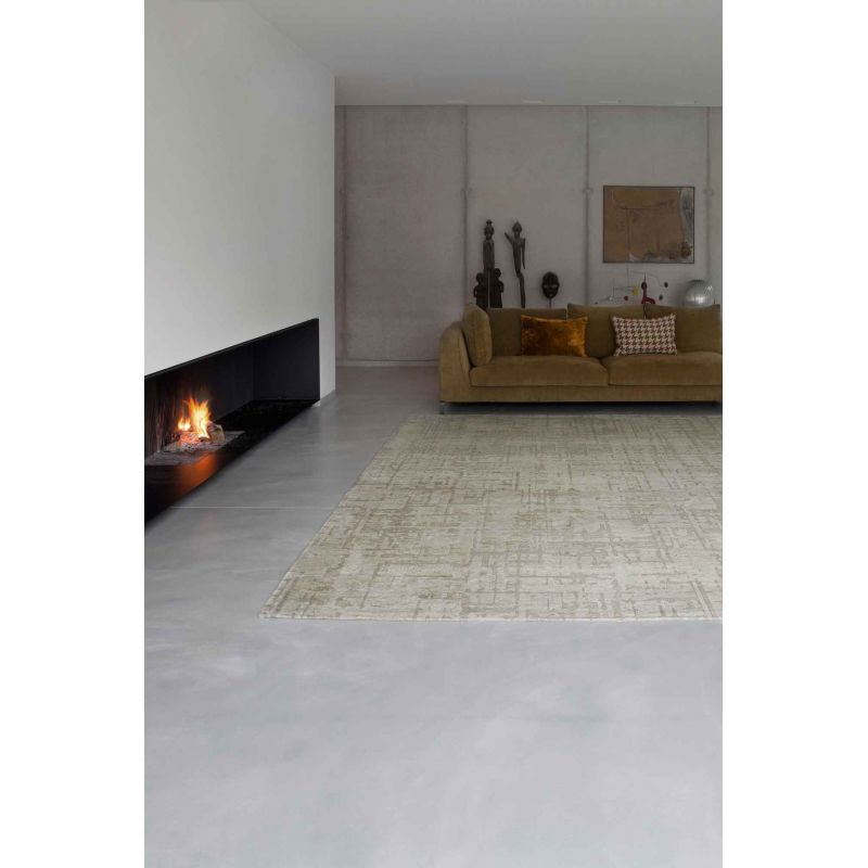 Tapis de bureau moderne en polyester Baobab beige