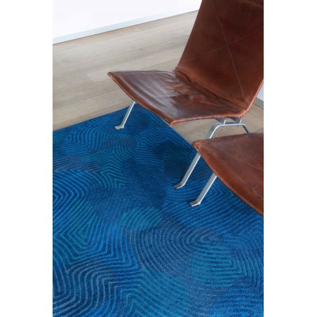 Tapis de salle à manger abstrait en polyester Coral bleu lagon Tapis de salle à manger abstrait en polyester Coral bleu lagon