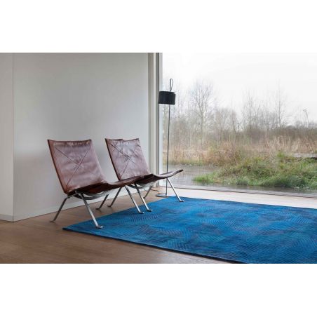 Tapis de salle à manger abstrait en polyester Coral bleu lagon Tapis de salle à manger abstrait en polyester Coral bleu lagon