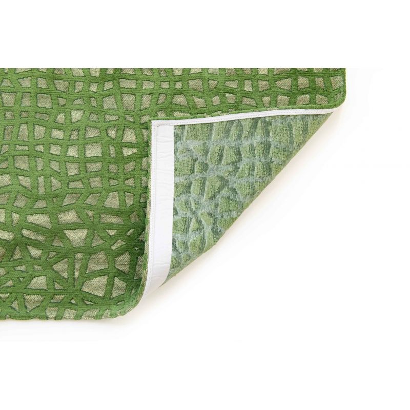 Tapis de salon design en polyester Trammel Alta Vert dos