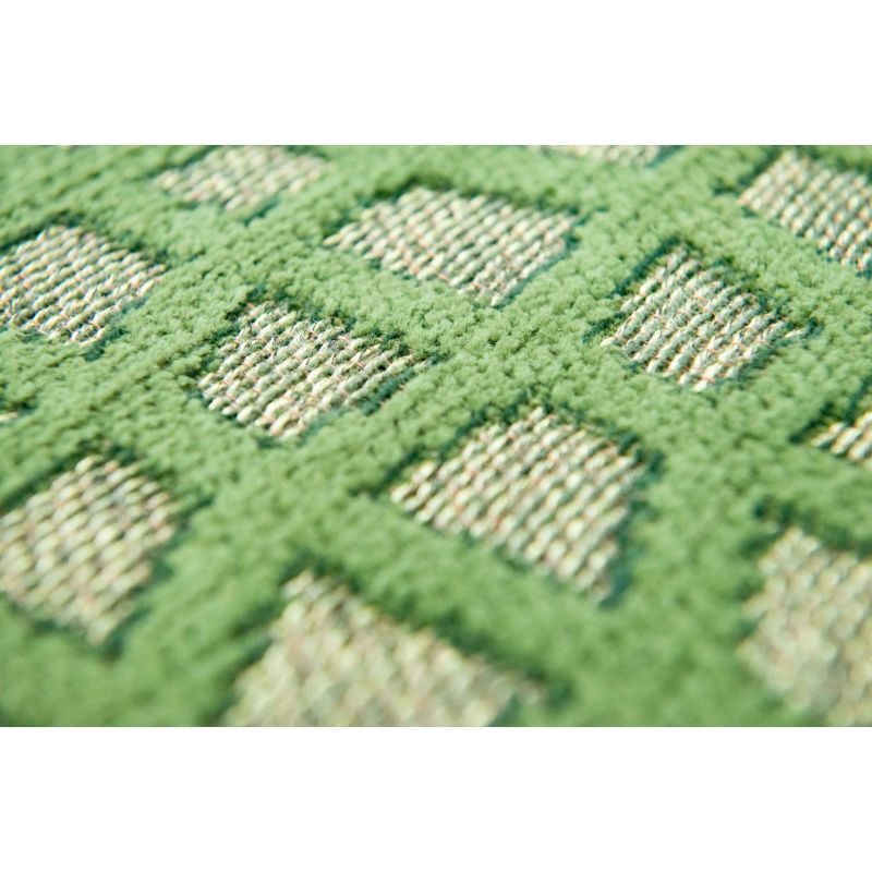 Tapis de salon design en polyester Trammel Alta Vert zoom