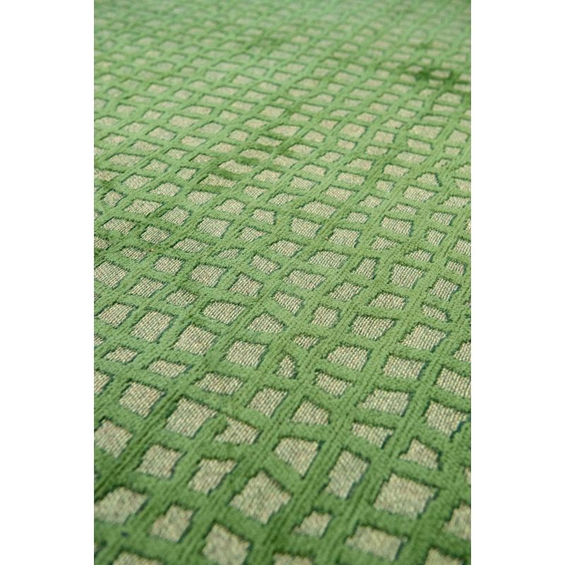 Tapis de salon design en polyester Trammel Alta Vert detail
