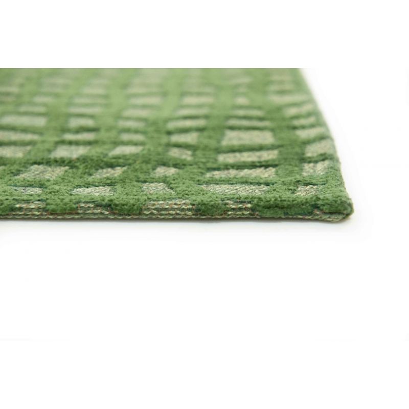 Tapis de salon design en polyester Trammel Alta Vert epaisseur