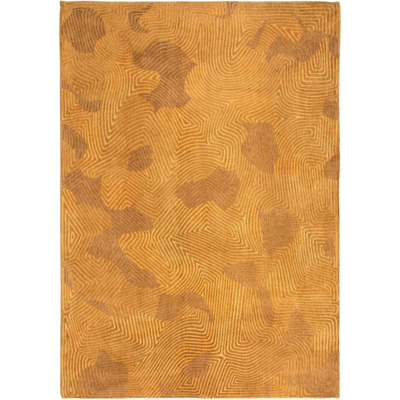 Tapis de salon abstrait en polyester Coral Jelly Gold - Louis de Poortere