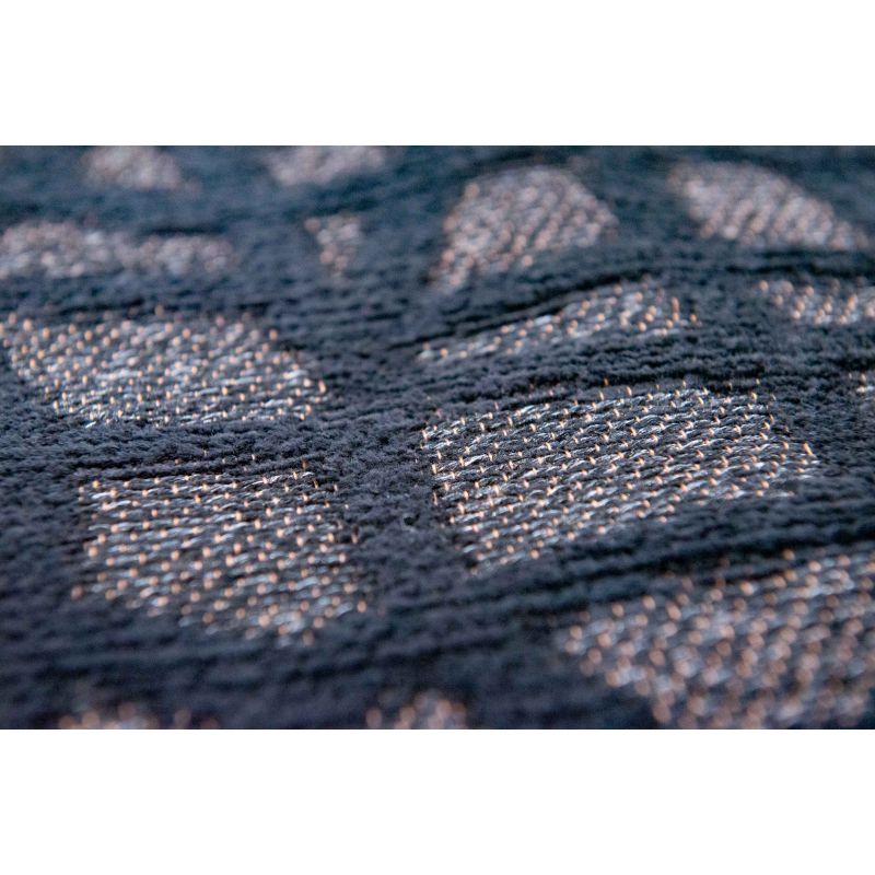 Tapis moderne de salon en polyester Trammel Oppian noir zoom