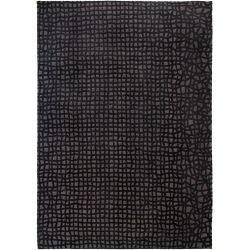 Tapis moderne de salon en polyester Trammel Oppian noir