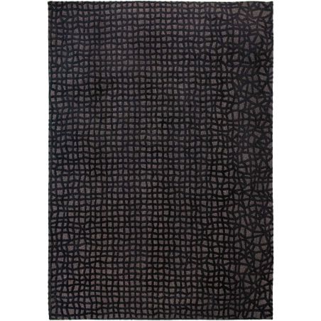 Tapis moderne de salon en polyester Trammel Oppian noir