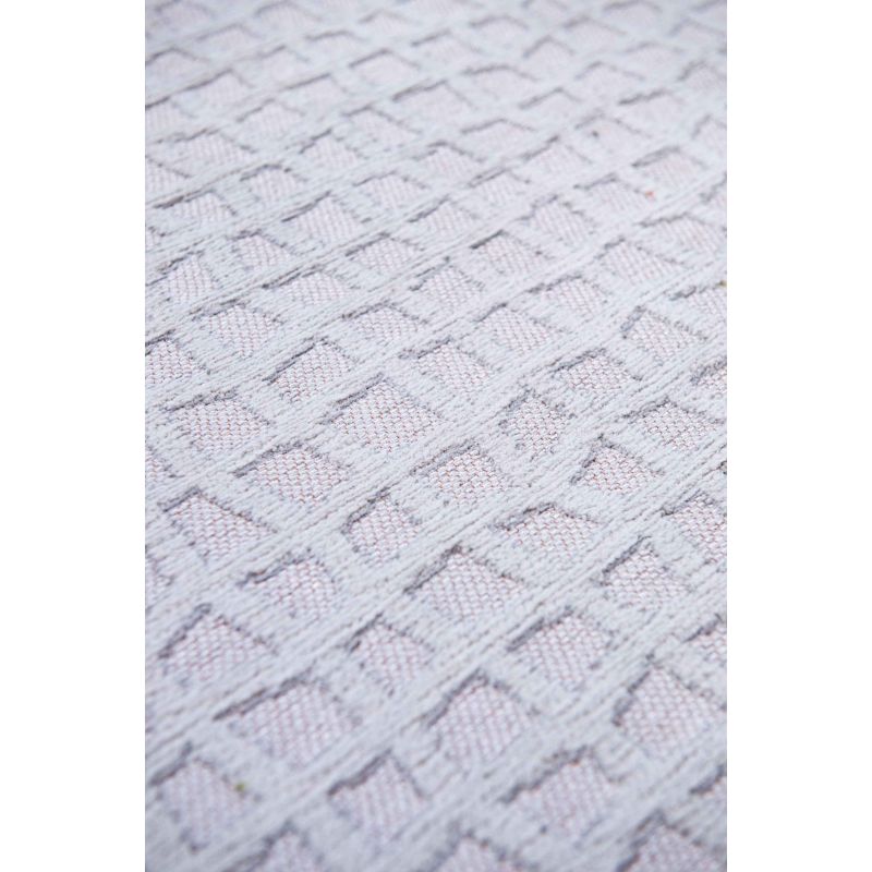 Tapis moderne haut de gamme en polyester Trammel Willow White grille