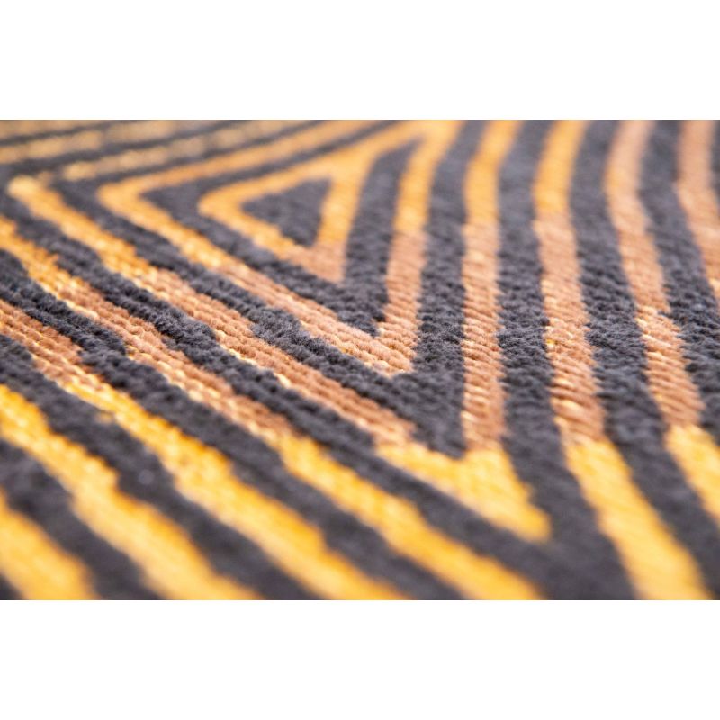 Tapis de bureau abstrait en polyester Coral Black Gold