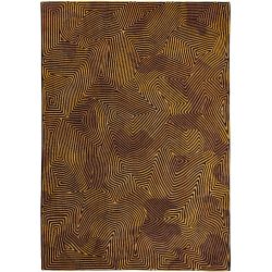 Tapis de bureau abstrait en polyester Coral Black Gold