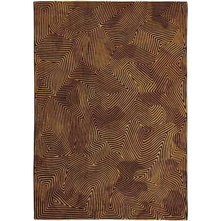 Tapis de bureau abstrait en polyester Coral Black Gold