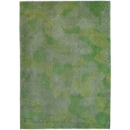 Tapis de salle à manger abstrait en polyester Coral vert tropical Tapis de salle à manger abstrait en polyester Coral vert tropical