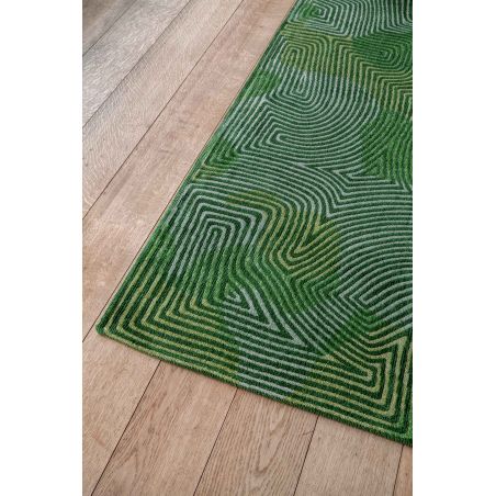 Tapis de salle à manger abstrait en polyester Coral vert tropical Tapis de salle à manger abstrait en polyester Coral vert tropical