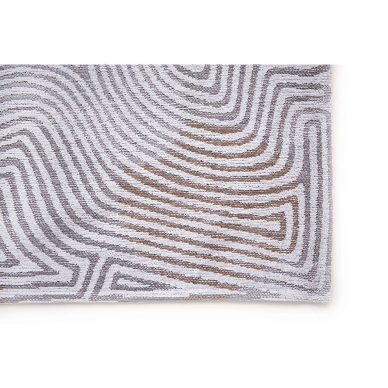 Tapis de bureau abstrait en polyester Coral blanc et beige