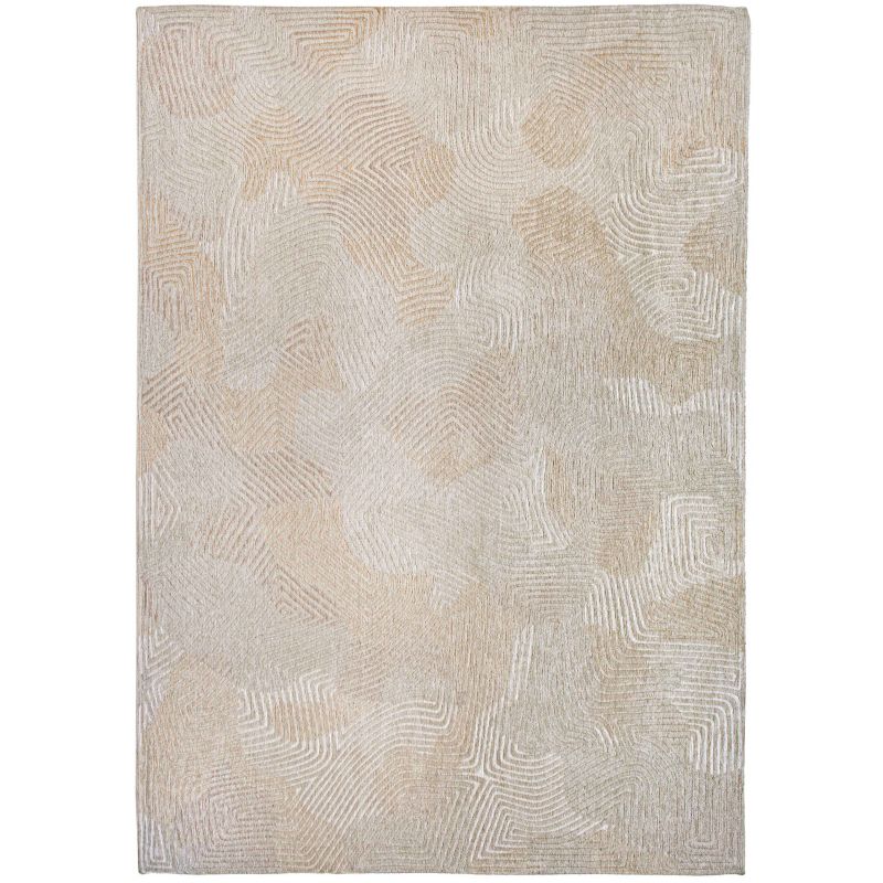 Tapis de bureau abstrait en polyester Coral beige coquillage - Louis de Poortere