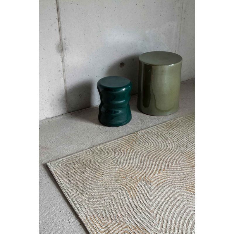 Tapis de bureau abstrait en polyester Coral beige coquillage