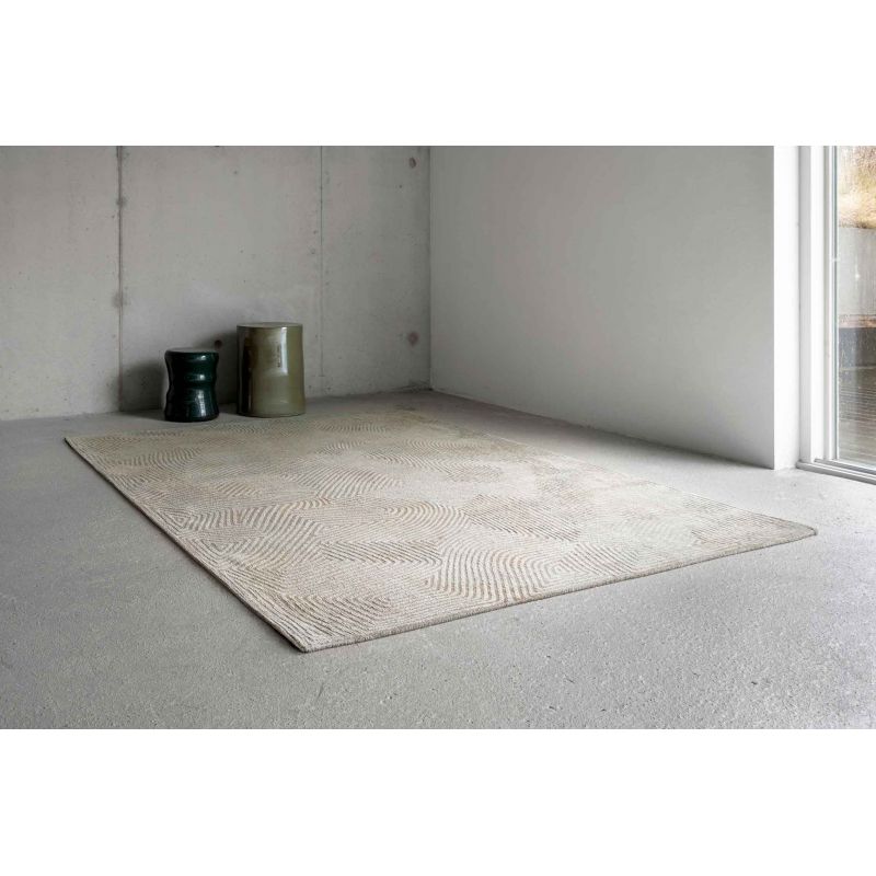 Tapis de bureau abstrait en polyester Coral beige coquillage
