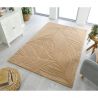 Tapis de salon à reliefs en laine Lino Beige foncé 