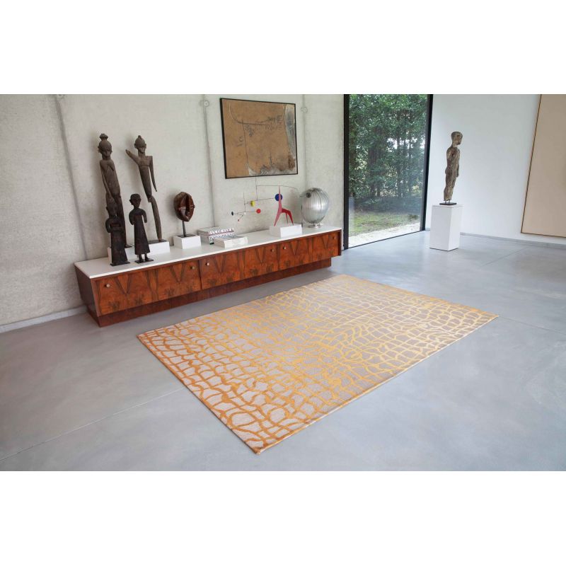 Tapis de bureau design en polyester Dedalo Yellow