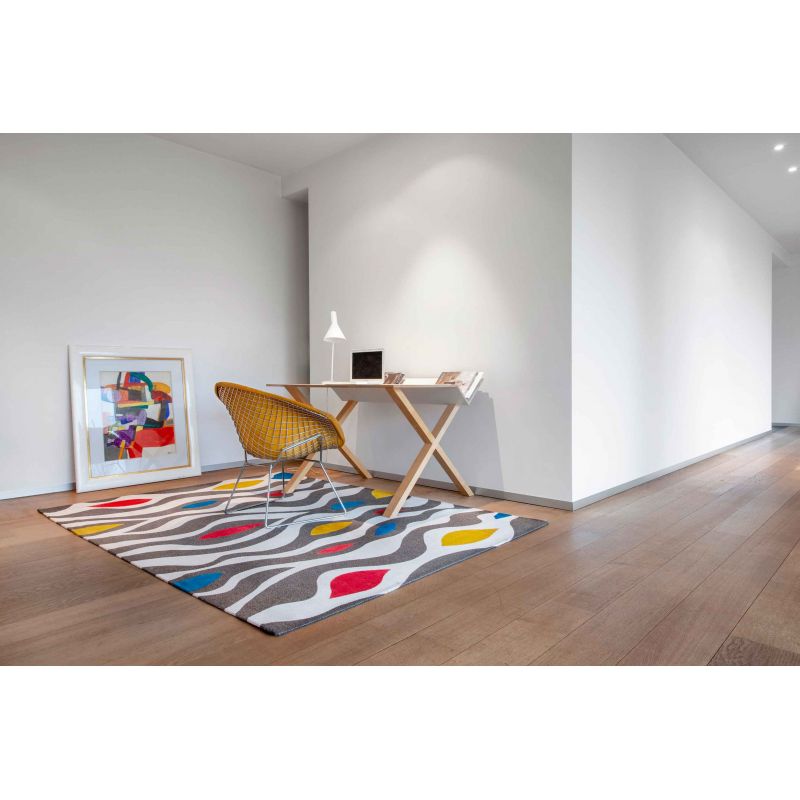 Tapis de salon contemporain en coton Volute Scroll