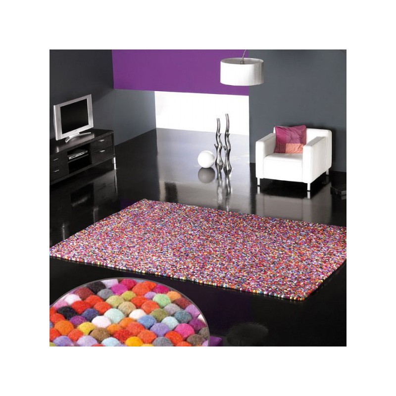 Tapis Design Balls boules de Laines Multicolore - CUT CUT