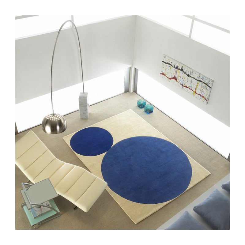 Tapis en Laine Circles Bleu - CUT CUT