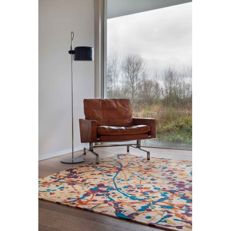 Tapis de salon contemporain en coton Expression Orange Drip Tapis de salon contemporain en coton Expression Orange Drip