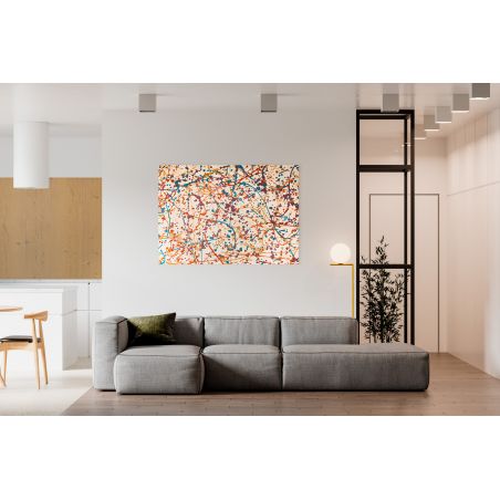 Tapis de salon contemporain en coton Expression Orange Drip Tapis de salon contemporain en coton Expression Orange Drip