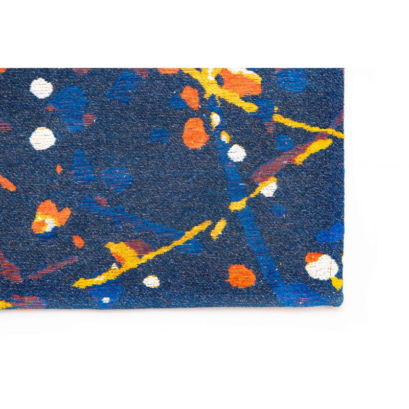 Tapis de salon contemporain en coton Expression Abstract Blue