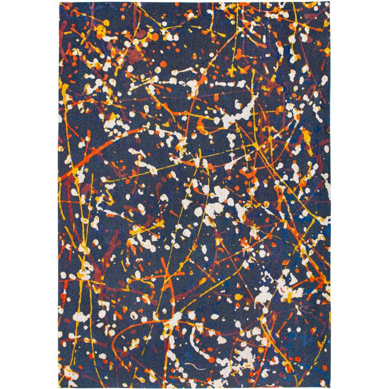 Tapis de salon contemporain en PET Expression Abstract Blue - Louis de Poortere